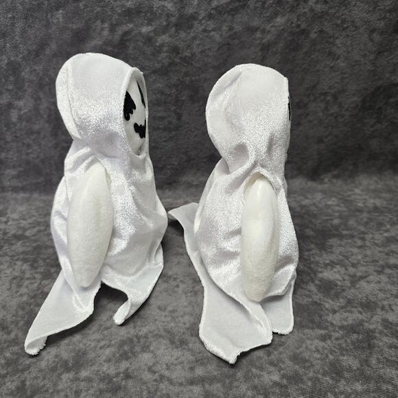 TY Beanie Babies Collection Sheets Hooded Ghost Halloween Pair Beanbag Plush - Picture 6 of 15